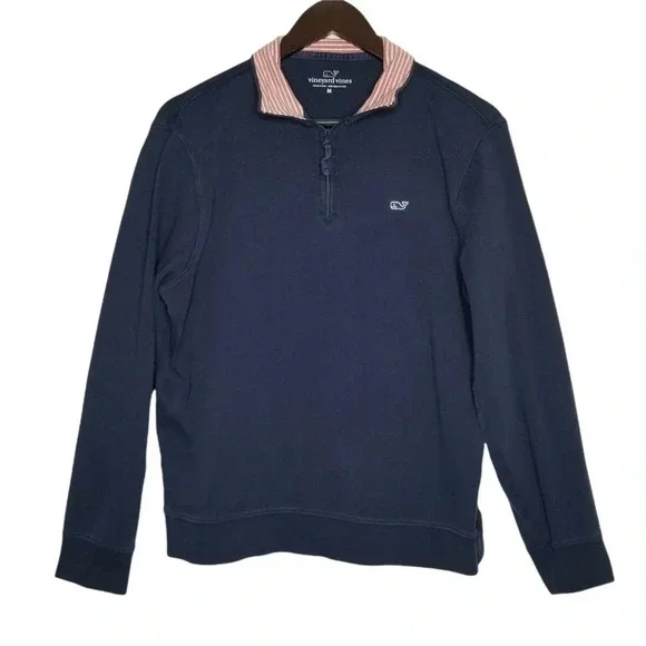 Vineyards vine navy blue quarter zip pullover men’s size medium, good condition - Picture 1 of 4